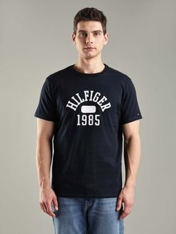 Tommy Hilfiger - Navy Blue Logo Regular Fit Cotton T-shirt