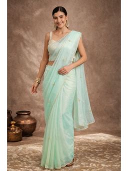 Geroo Jaipur - Handcrafted Organza Saree