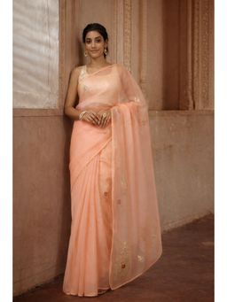 Geroo Jaipur - Handcrafted Gota Patti Organza Saree