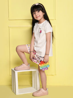 Spunkies - Miss Crop Top New Print White