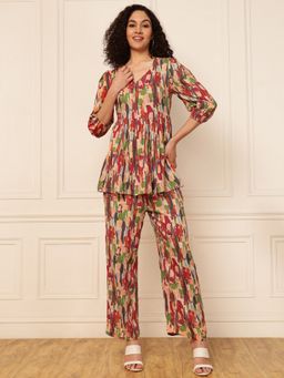 Deebaco - Women Multi-Color Abstract Co-Ord Set