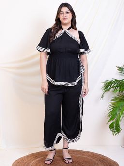 Deebaco - Women Black Embroidered Co-Ord Set