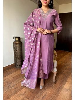 Lush Glam - Women Pink Embroidered Kurta with Pant and Dupatta