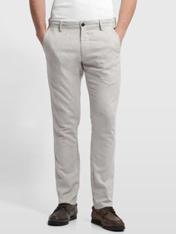 Arrow Sports - Men Grey Oxford Slim Fit Trouser