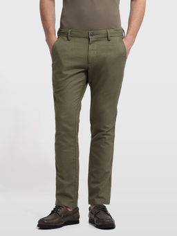 Arrow Sports - Men Green Oxford Slim Fit Trouser