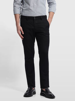 Arrow Sports - Men Black Oxford Slim Fit Trouser