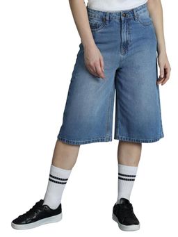 Perch - Blue Washed Denim Shorts