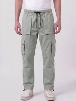 Bene Kleed - Men Grey Relaxed Fit Mid-Rise Cargo