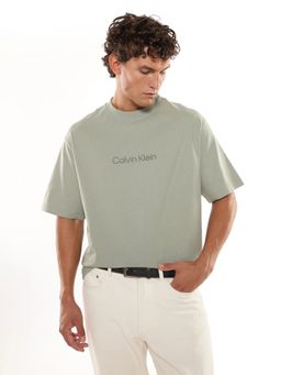 Calvin Klein - Logo Green Relaxed Fit Cotton T-Shirt