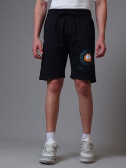 Free Authority - Official Garfield Graphic Men Black Regular Fit Shorts