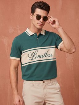 VEIRDO - Men Limitless Green Regular Fit Exclusive Polo T-Shirt