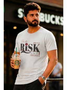 Parcel Yard - Men Grey Round Neck Printed Half Sleeve T-Shirt