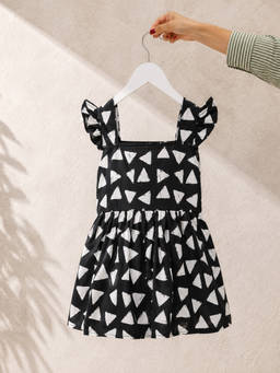 Maaesa - Black Printed Cotton Regular Top