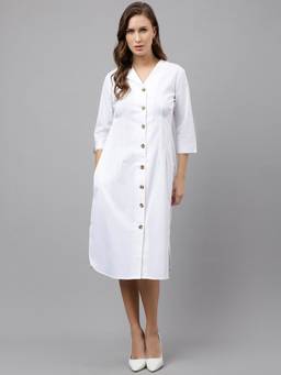 Hancock - Women White Solid Dress