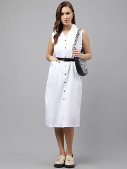 Hancock - Women White Solid Dress