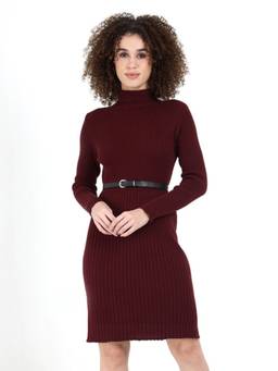 JOE Hazel - Women Maroon Textured Dress