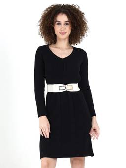 JOE Hazel - Women Black Self Design Dress
