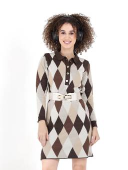 JOE Hazel - Women Multi-Color Geometric Printed Dress