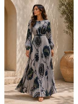 BONICA CLOTHING - Women Grey Floral Printed Dress