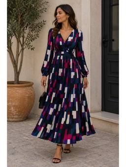 BONICA CLOTHING - Women Multi-Color Geometric Printed Dress