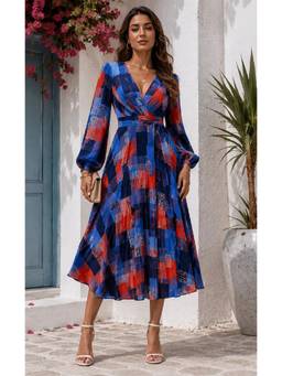 BONICA CLOTHING - Women Multi-Color Geometric Printed Dress