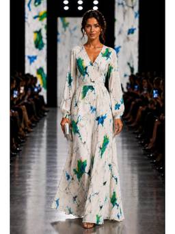 BONICA CLOTHING - Women Off White Abstract Printed Dress