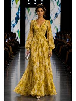 BONICA CLOTHING - Women Mustard Floral Printed Dress