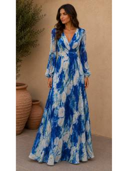 BONICA CLOTHING - Women Blue Tie-Dye Dress