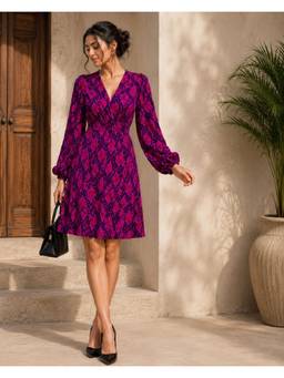 BONICA CLOTHING - Women Purple Floral Printed Dress