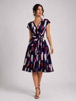 BONICA CLOTHING - Women Multi-Color Geometric Printed Dress