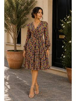 BONICA CLOTHING - Women Multi-Color Printed Dress