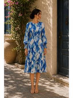 BONICA CLOTHING - Women Blue Tie-Dye Dress