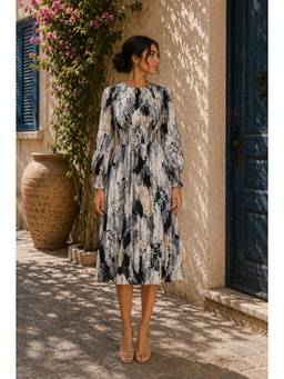BONICA CLOTHING - Women Grey Floral Printed Dress
