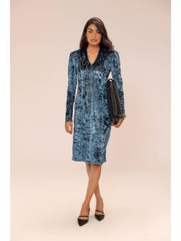 Sheczzar - Women Blue Embellished Dress