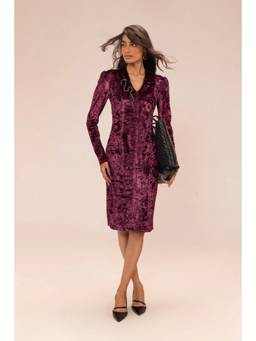 Sheczzar - Women Wine Embellished Dress