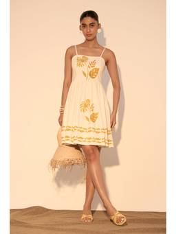 Sheczzar - Women Cream Printed Dress