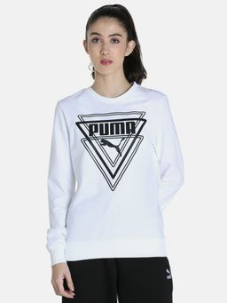 Puma - Graphic Womens White Sweatshirt