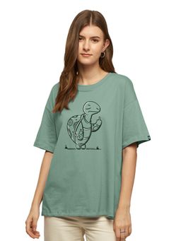 The Souled Store - Save the Tortoise Cotton Women Oversized T-Shirt