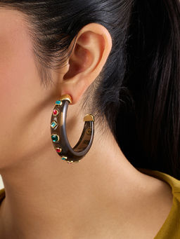 Isharya - Multi-Color Statement Hoop Earrings
