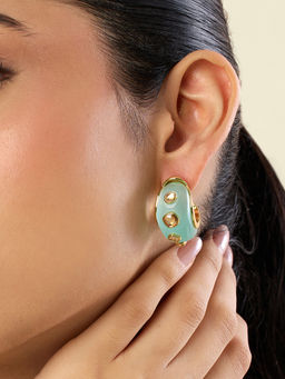Isharya - Gold Garden Resin Huggie Hoops Earrings