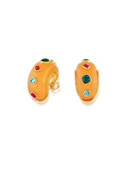 Isharya - Multi-Color Garden Resin Huggie Hoops Earrings
