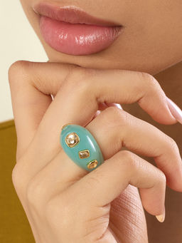 Isharya - Turquoise Resin Bombe Ring