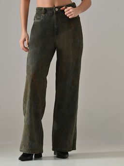 KELIN - Stone Wash Denim Jeans - Green
