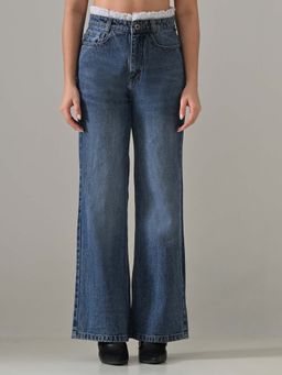 KELIN - Thorne Lace Waistband Denim Jeans - Blue