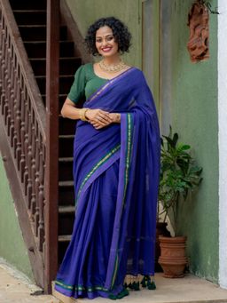 Suta - Blue Mul Cotton Saree