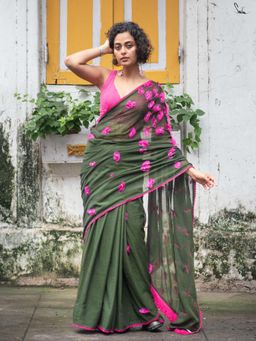 Suta - Green Mul Cotton Saree