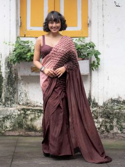 Suta - Brown Mul Cotton Saree