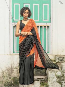 Suta - Black Mul Cotton Saree