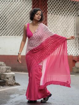 Suta - Pink Mul Cotton Saree