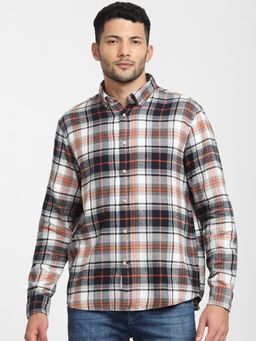 Selected - Off-White Check Full Sleeves Shirt